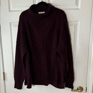 Gentle Herd 100% Yak WOOL Burgundy Sweater,‎ Sz Large